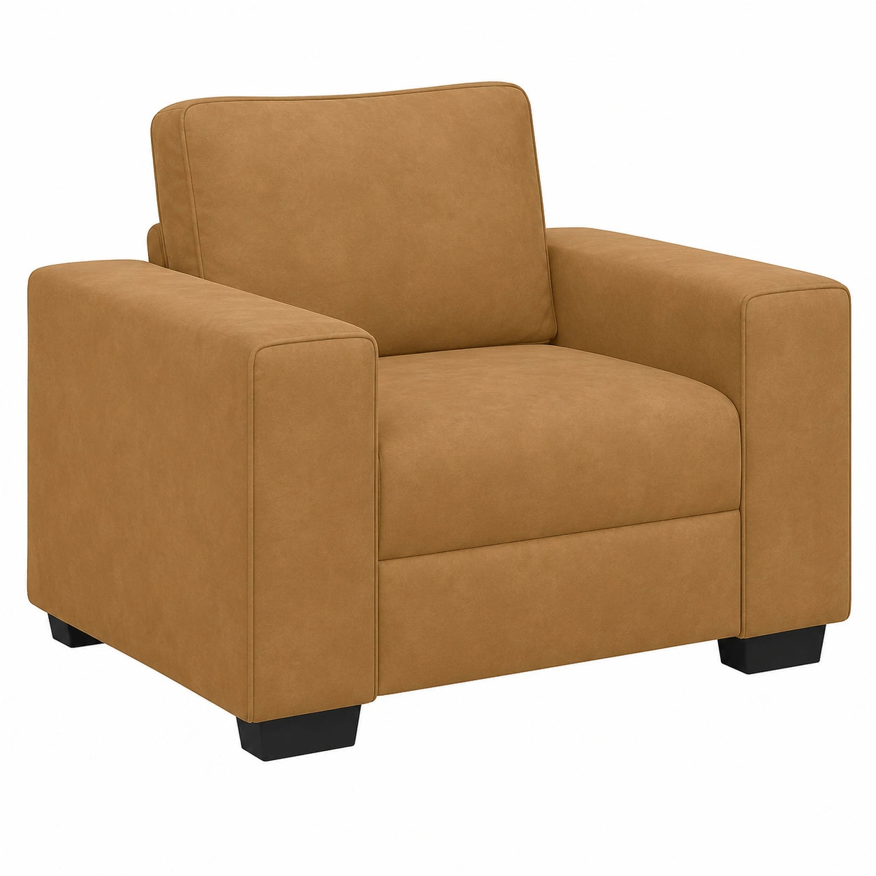 Sessel – 100 × 77 × 82 cm, gepolstert, aus Samt, Braun, für Wohnzimmer