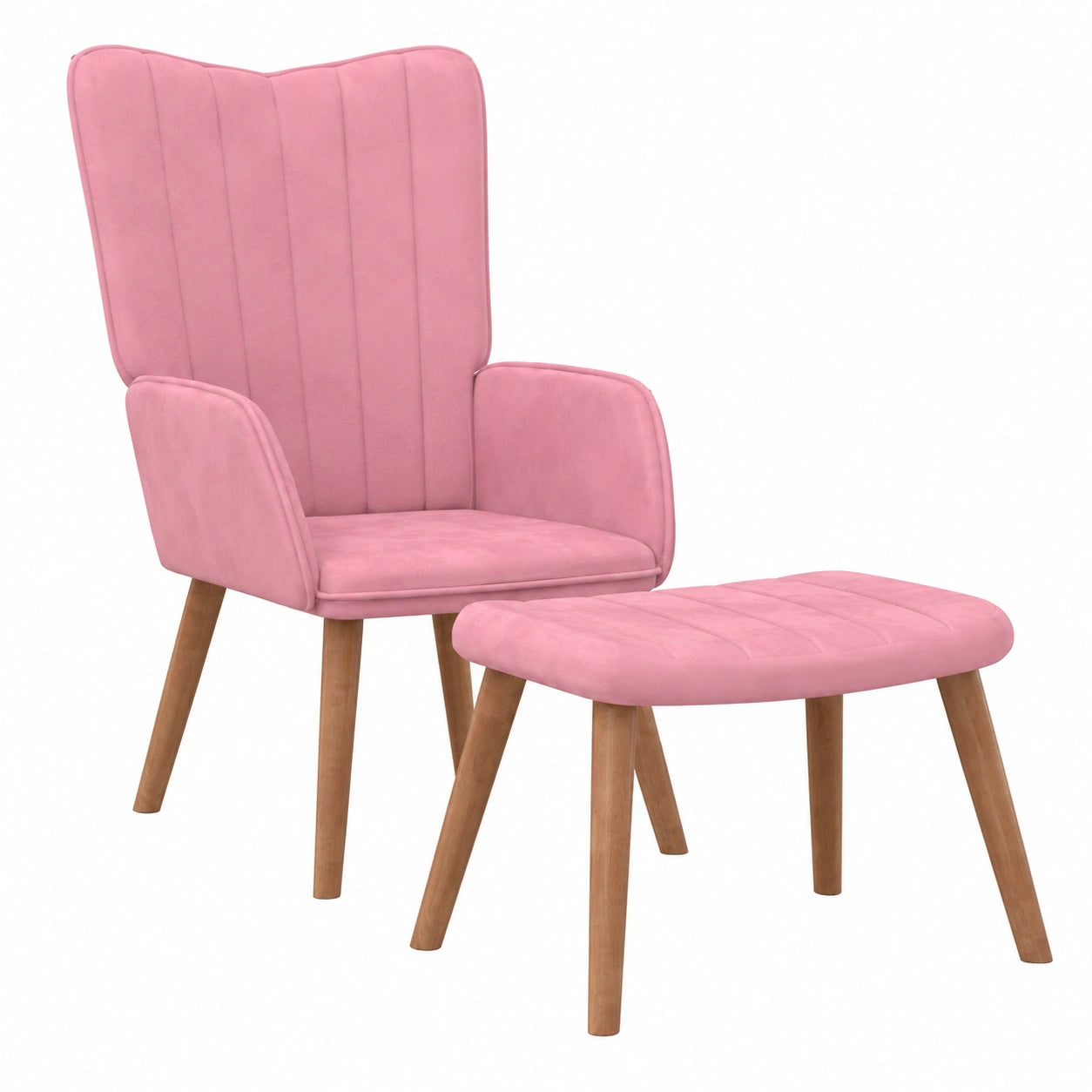 Relaxsessel – moderner Stil, gepolstert, mit Armlehnen, aus Samt, Rosa, für Wohnzimmer