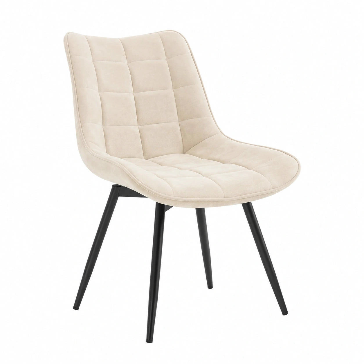 Esszimmerstühle – 2er-Set, drehbar, gepolstert, mit Rückenlehne, aus Samt, Beige