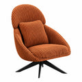 Loungesessel – drehbar, gepolstert, Orange, für Wohnzimmer, Schlafzimmer und Büro