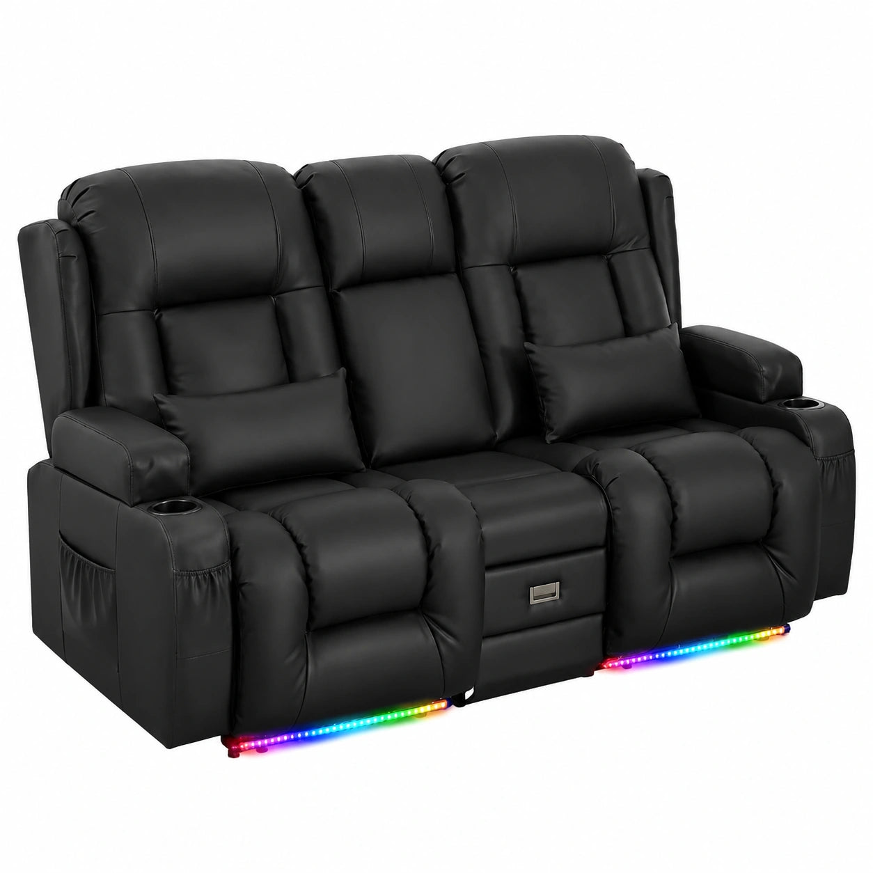 Relaxsessel – elektrisch, aus Kunstleder, Schwarz