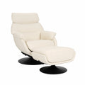 Relaxsessel – drehbar, aus Kunstleder und Metall, Creme
