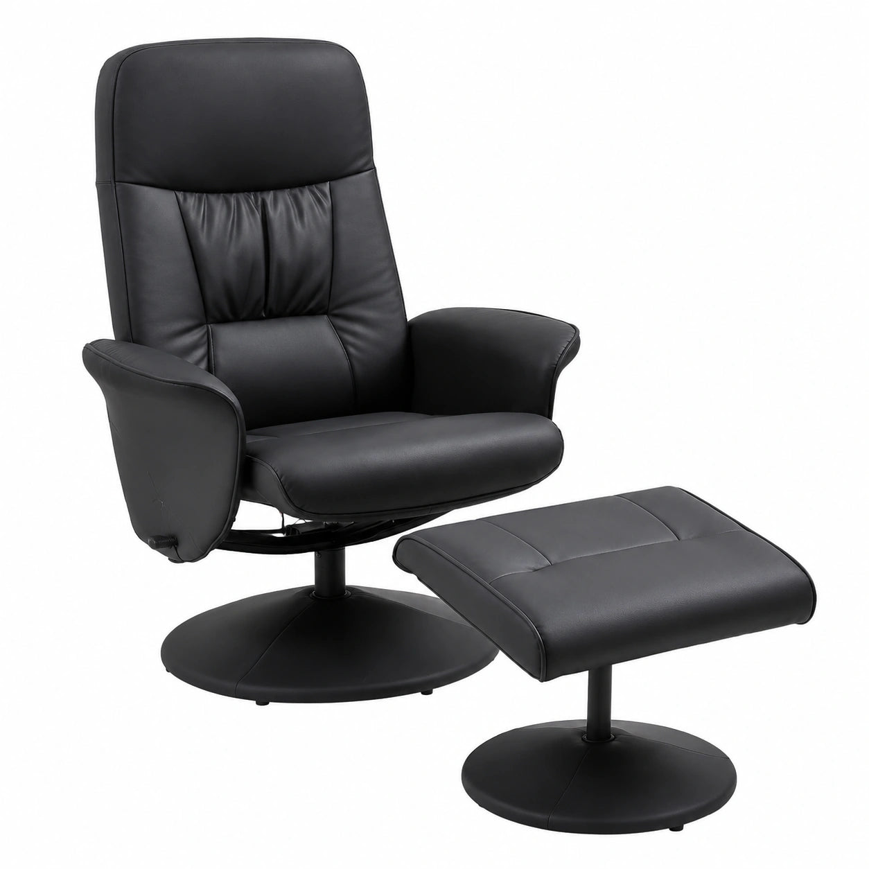 Relaxsessel – drehbar, aus Kunstleder, Schwarz