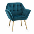 Sessel – moderner Stil, gepolstert, aus Samt, Blau, für Wohnzimmer