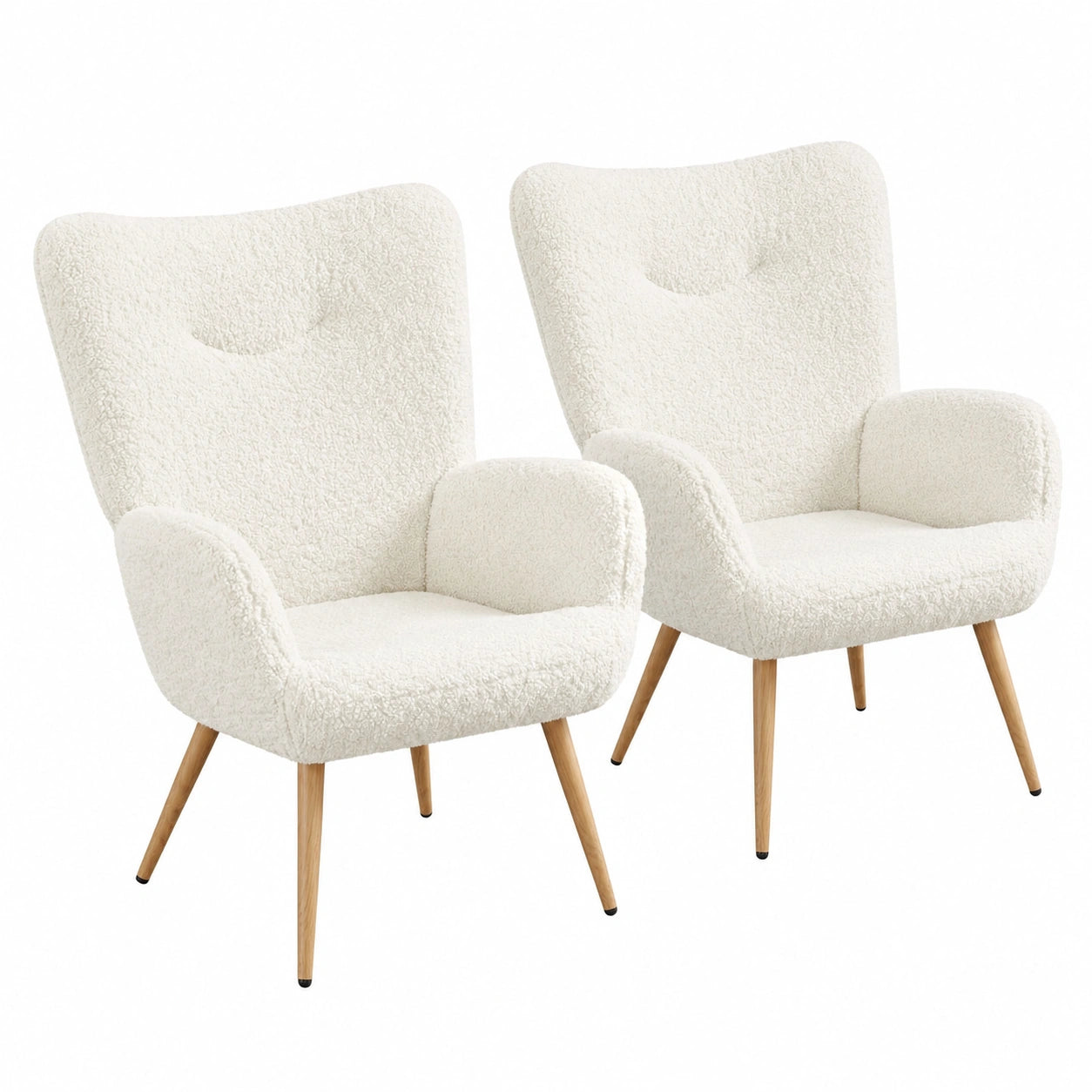 Ohrensessel – 2er-Set, 81 × 73,5 × 98 cm, moderner Stil, gepolstert