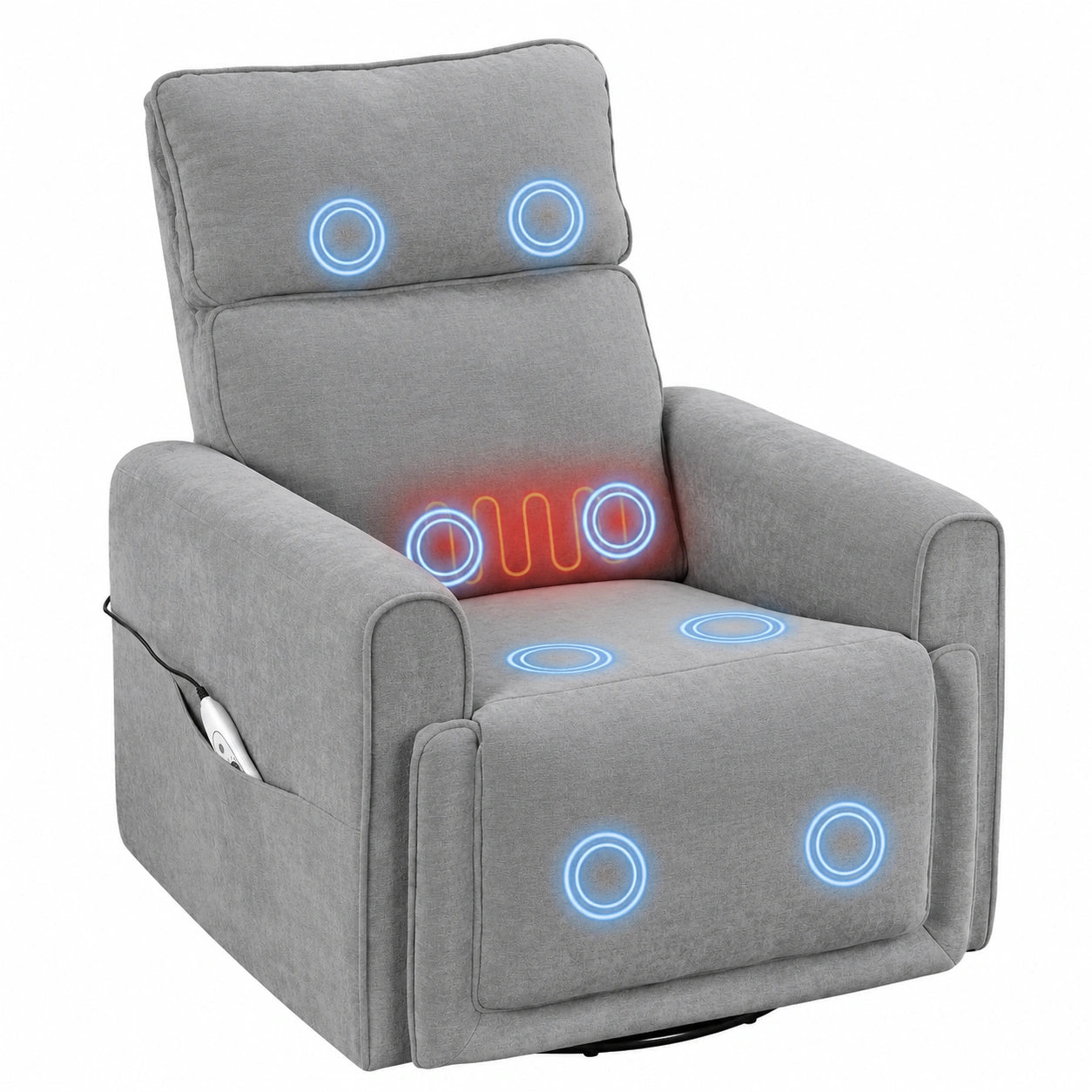 Relaxsessel – elektrisch, Grau, für Wohnzimmer und Schlafzimmer