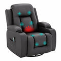 Relaxsessel – drehbar, aus Kunstleder, Dunkelbraun, für Wohnzimmer