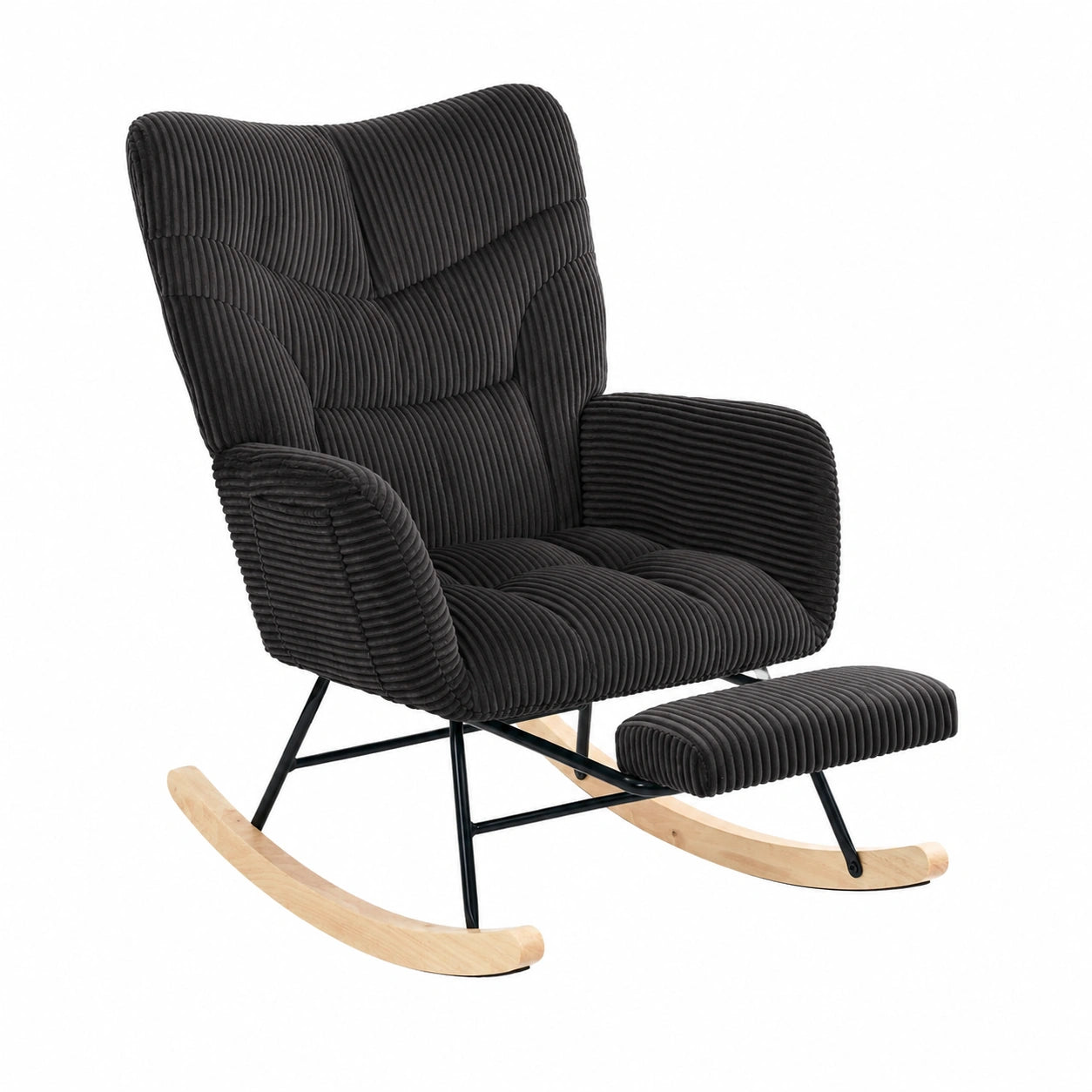 Schaukelstuhl – moderner Stil, Schwarz, für Wohnzimmer