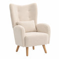 Ohrensessel – Beige, für Wohnzimmer und Schlafzimmer