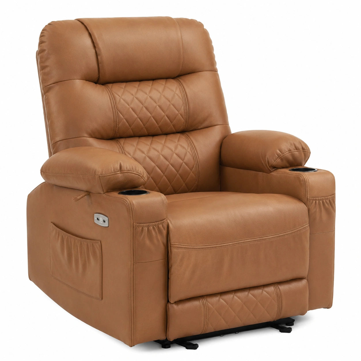 Relaxsessel – elektrisch, aus Kunstleder, Braun, für Wohnzimmer
