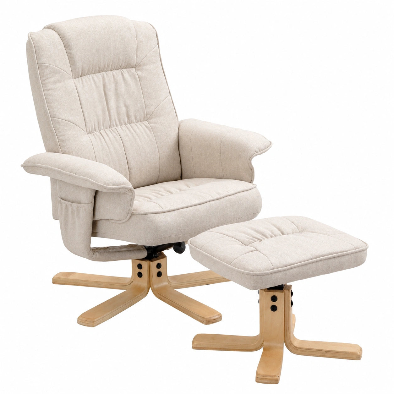 Relaxsessel – drehbar, gepolstert, Beige, für Wohnzimmer